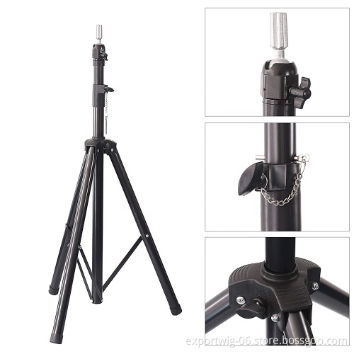 Black Heavy Duty Adjustable Hair Mannequin Stand Metal Wig Tripod Stand for Canvas Block Wig Head Stand Holder